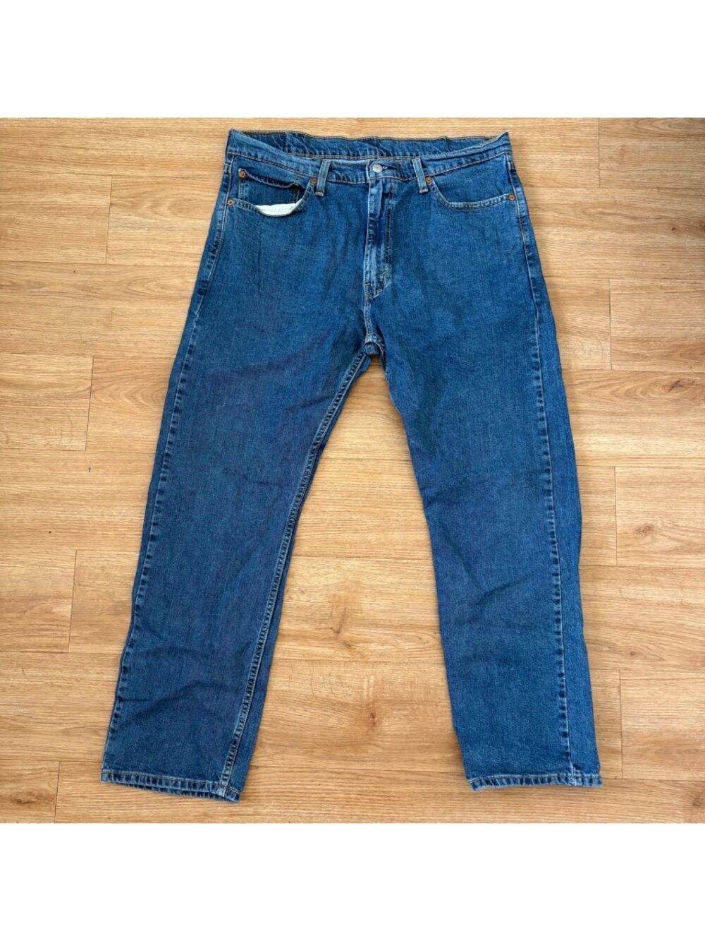 Levi Strauss & Co 505 Mid Rise Straight Leg Denim Jeans Blue Men’s Size 38x30
